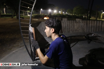 عملیات بهسازی و بازسازی آلاچیق ها در سواحل و پارک‌های جزیره کیش - گزارش تصویری - عکس 9 | پایگاه خبری صبح کیش
